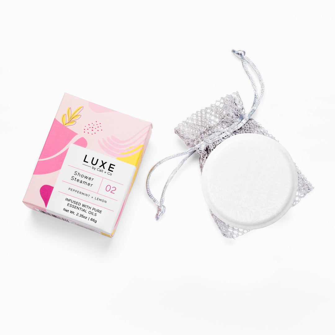 Cait + Co - Luxe Peppermint + Lemon Shower Steamer Fizzy Bomb