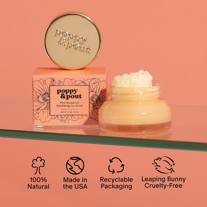 Poppy & Pout - Lip Scrub, Pink Grapefruit