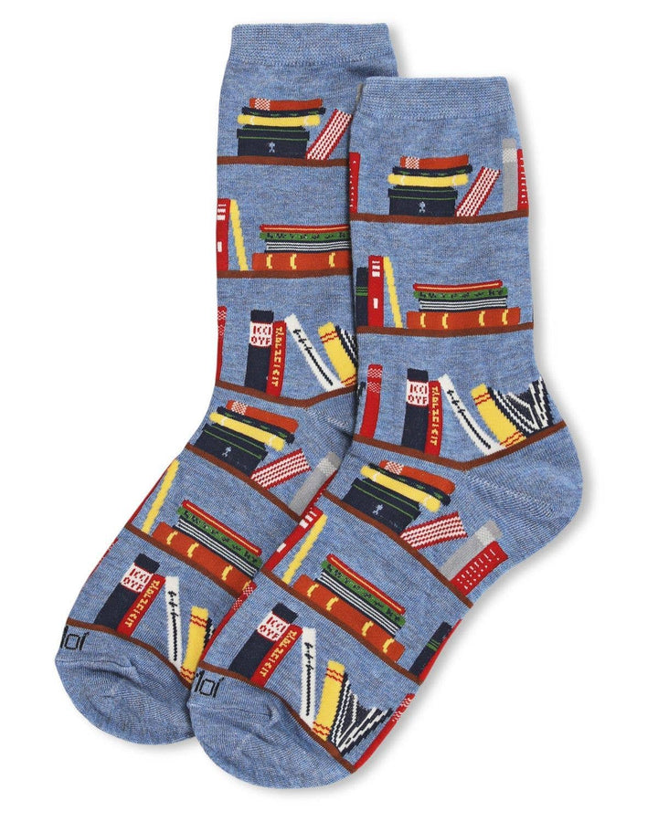 Infinity Classics International Inc. - Let's Read Bookshelf Crew Sock: Denim Heather / 9-11