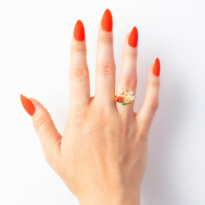 Yellow Owl Workshop - F*ck Off Adjustable Ring - Swear Word Jewelry