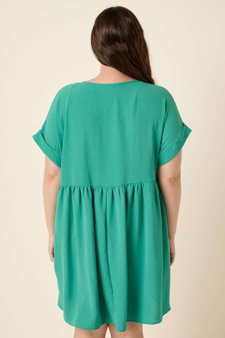Plus Womens Mittoshop Airflow Short Sleeve Babydoll Dress Paris Green