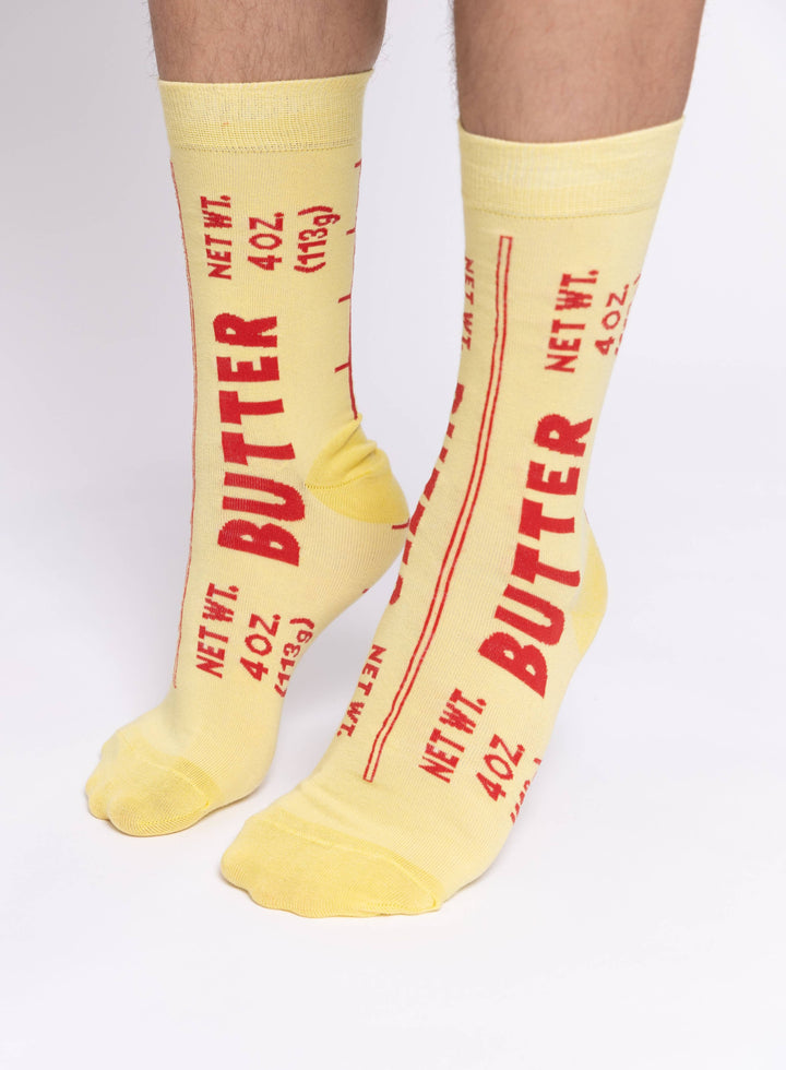 Yellow Owl Workshop - Butter Socks - Butter Foodie Gift Large Crew Socks