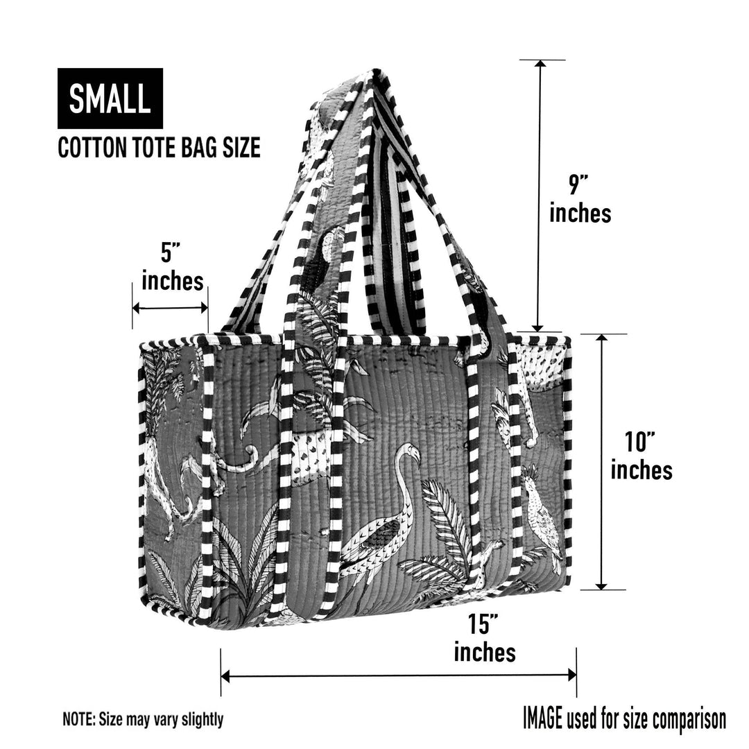 BNB Crafts Inc. - Cotton Block Print Tote Bag- Small & Large: Large
