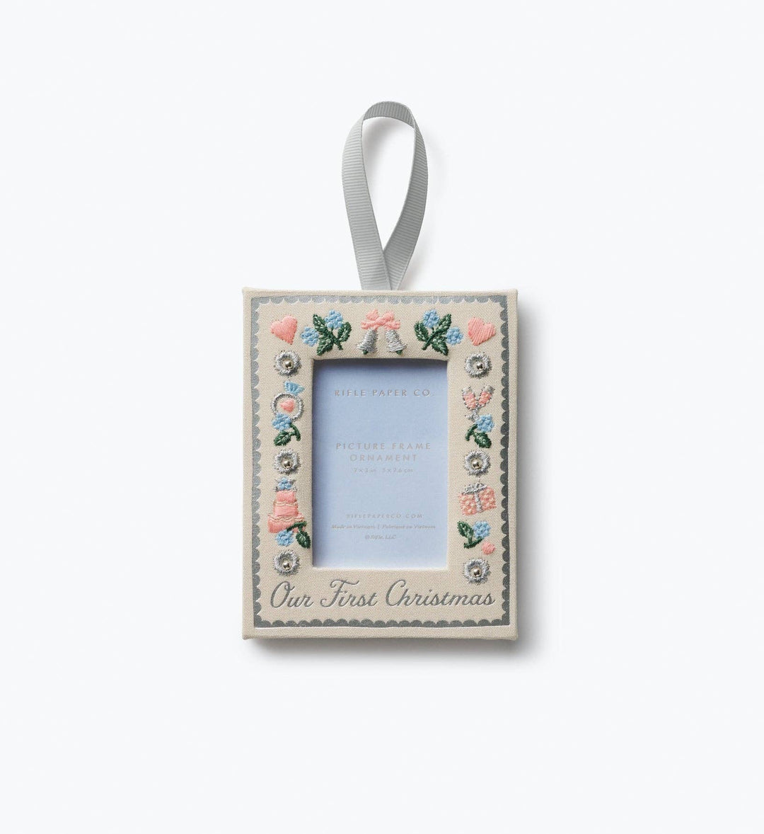Rifle Paper Co. - Our First Christmas Embroidered Frame Ornament
