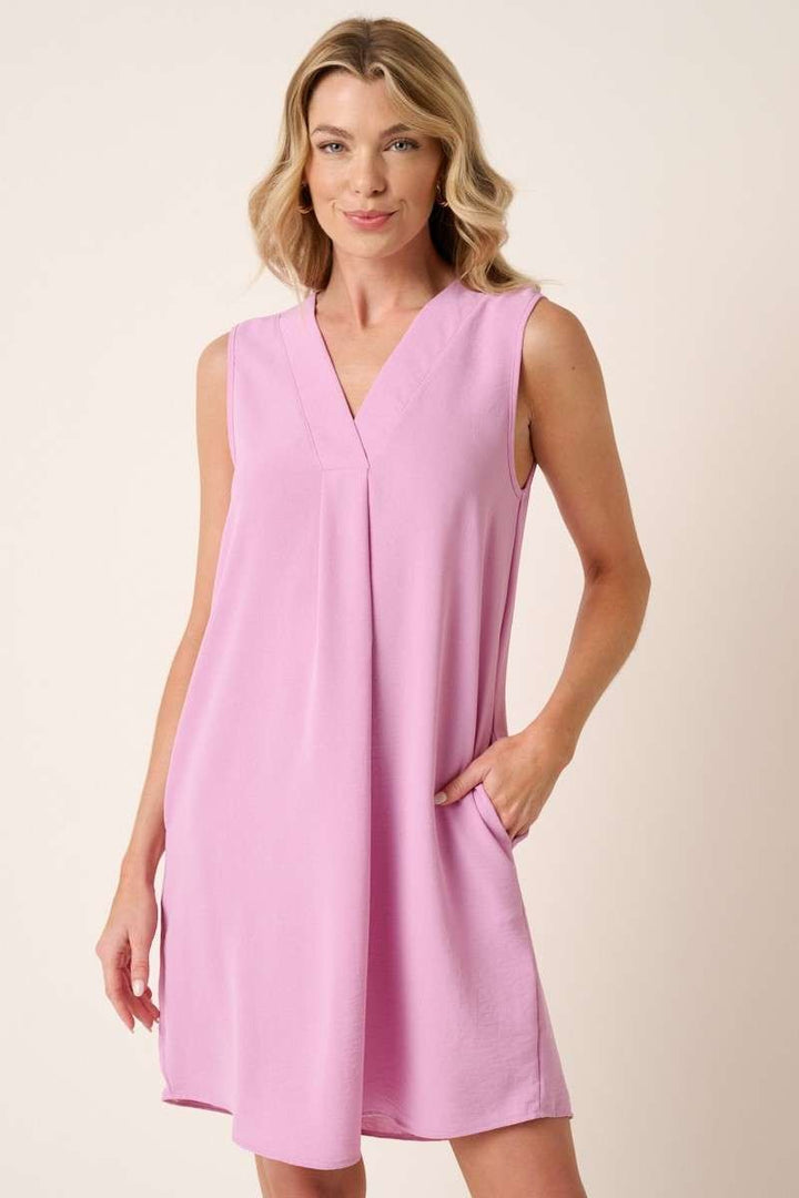 Womens Mittoshop Envelope V-Neck Tank Dress Lavender