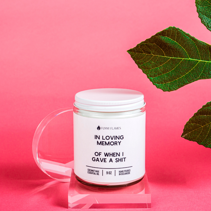 Funny Flames Candle Co - Les Creme - In Loving Memory Of When I Gave A Sh*t Candle - 9oz