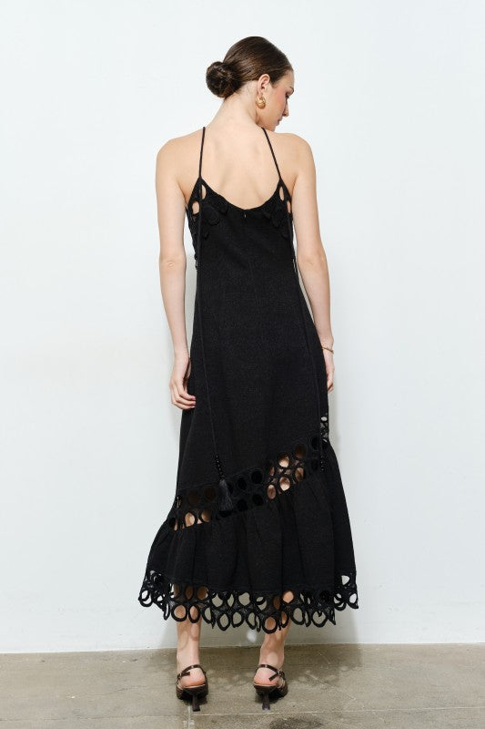 Womens Black Crochet Dress