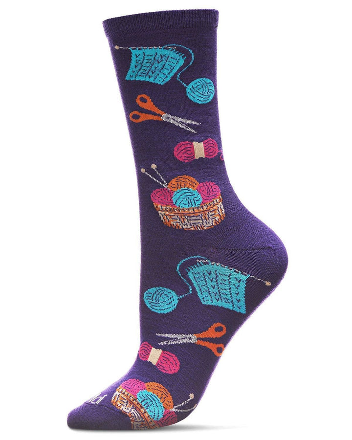 Infinity Classics International Inc. - Knitting Bamboo Blend Crew Socks: Blackberry Cordial / 9-11