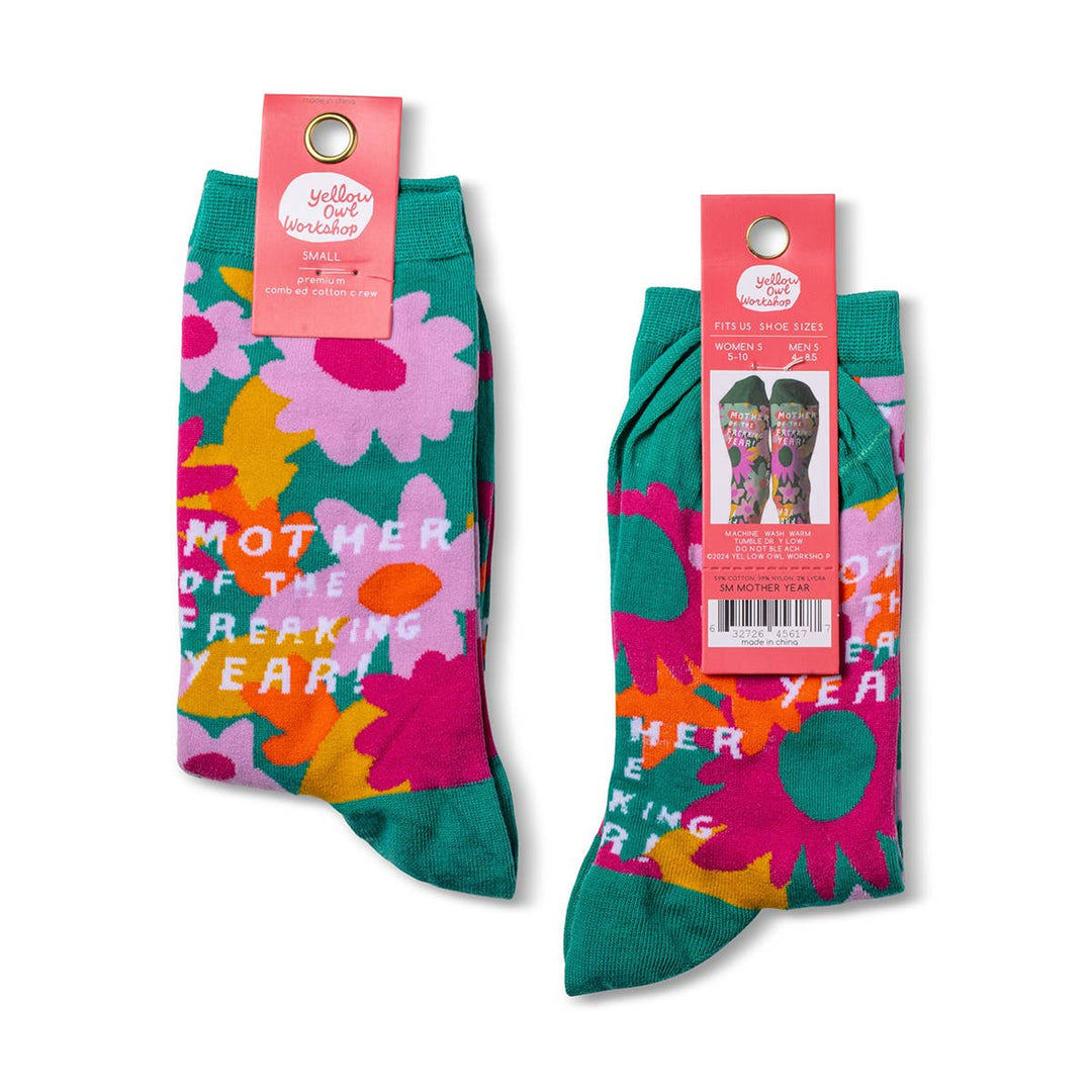Yellow Owl Workshop - Mother of the Freakin Year Flower Mama Socks
