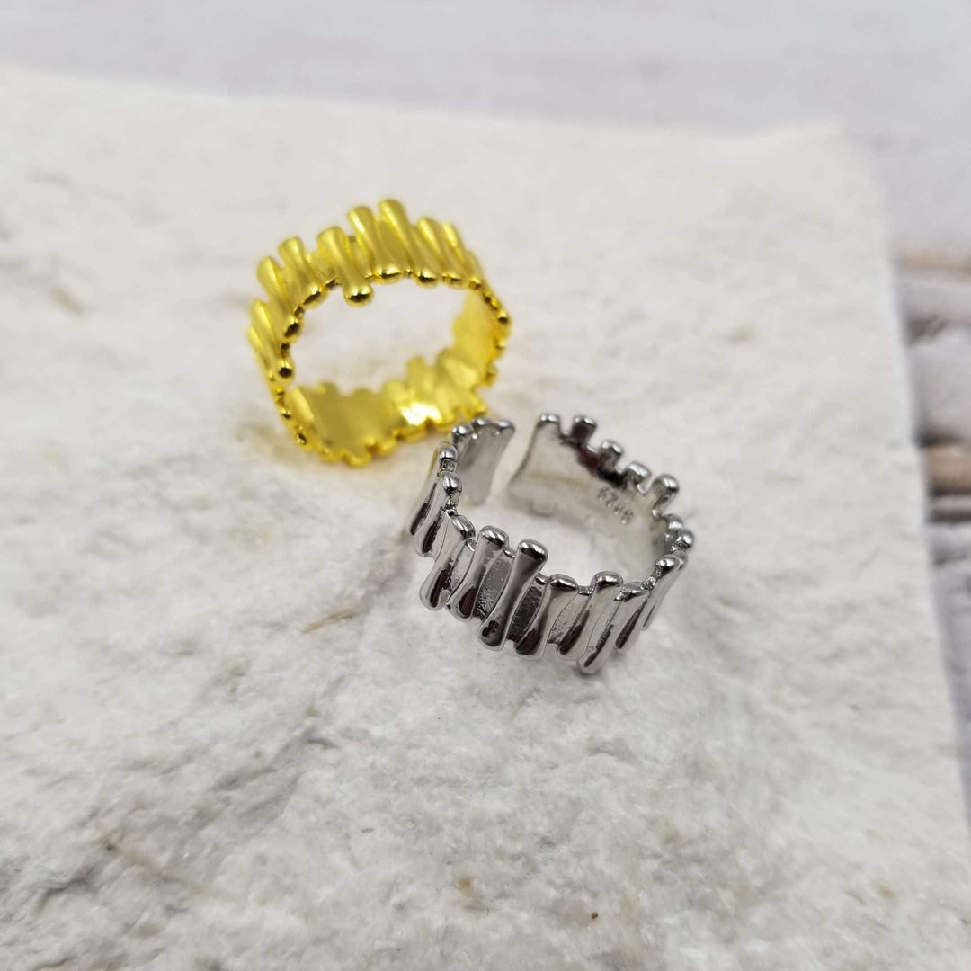 Irregular Fence Adjustable Ring in Gold