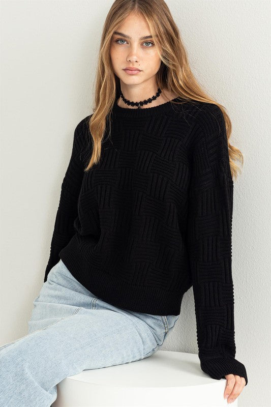 HYFVE Women's Sweater - Black Checkered