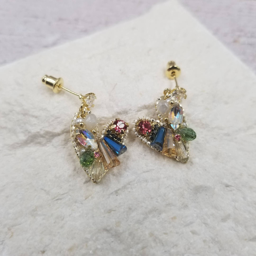 Handmade Crystal Heart Earrings
