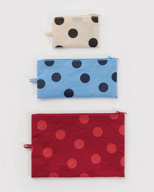 BAGGU - Flat Pouch Set in Polka Dot Mix