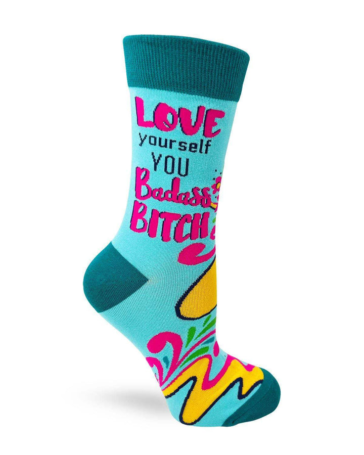 Fabdaz - Love Yourself You Badass Bitch Ladies' Novelty Crew Socks