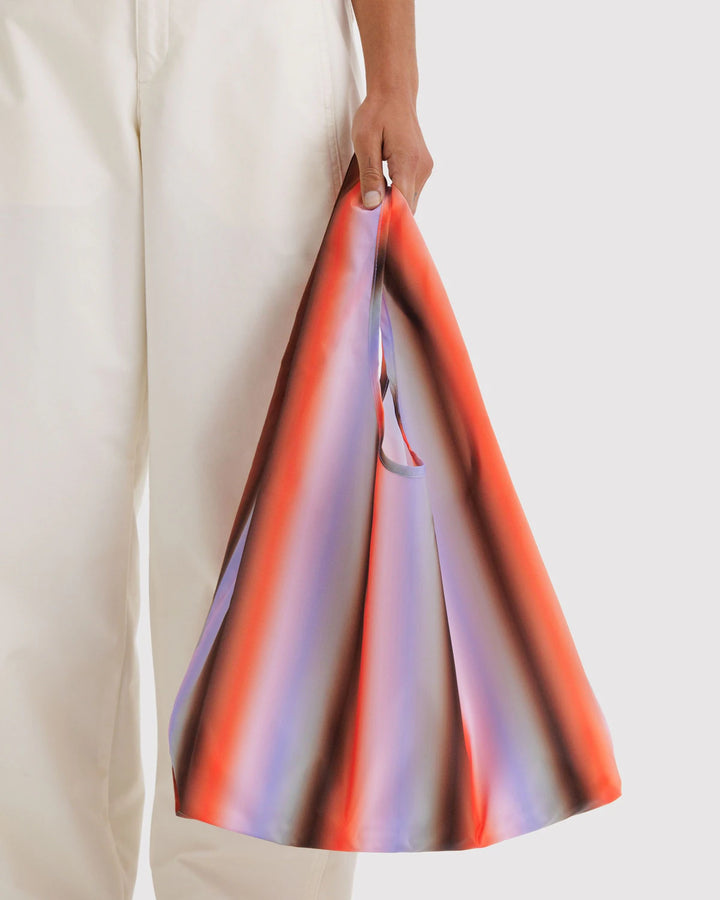 BAGGU- Standard Reusable Shopping Bag Gradient Stripe Poppy and Lilac