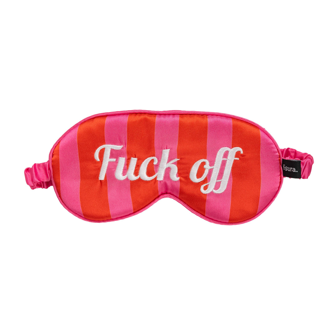 Fisura - Eye mask "Fuck Off" red and pink stripes