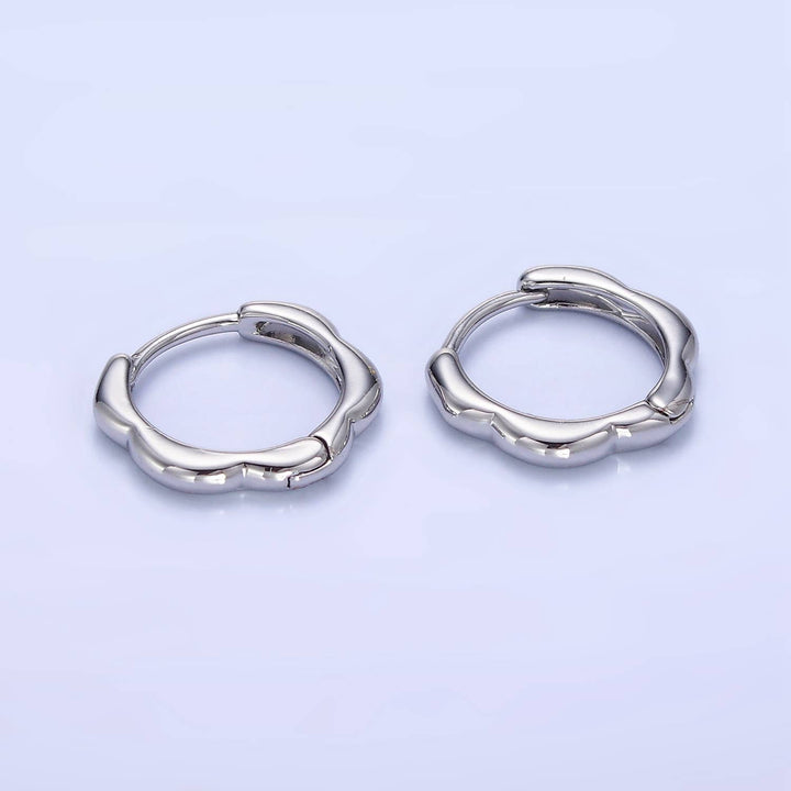 14K Gold Filled 13mm Rounded Huggie Earrings: Gold