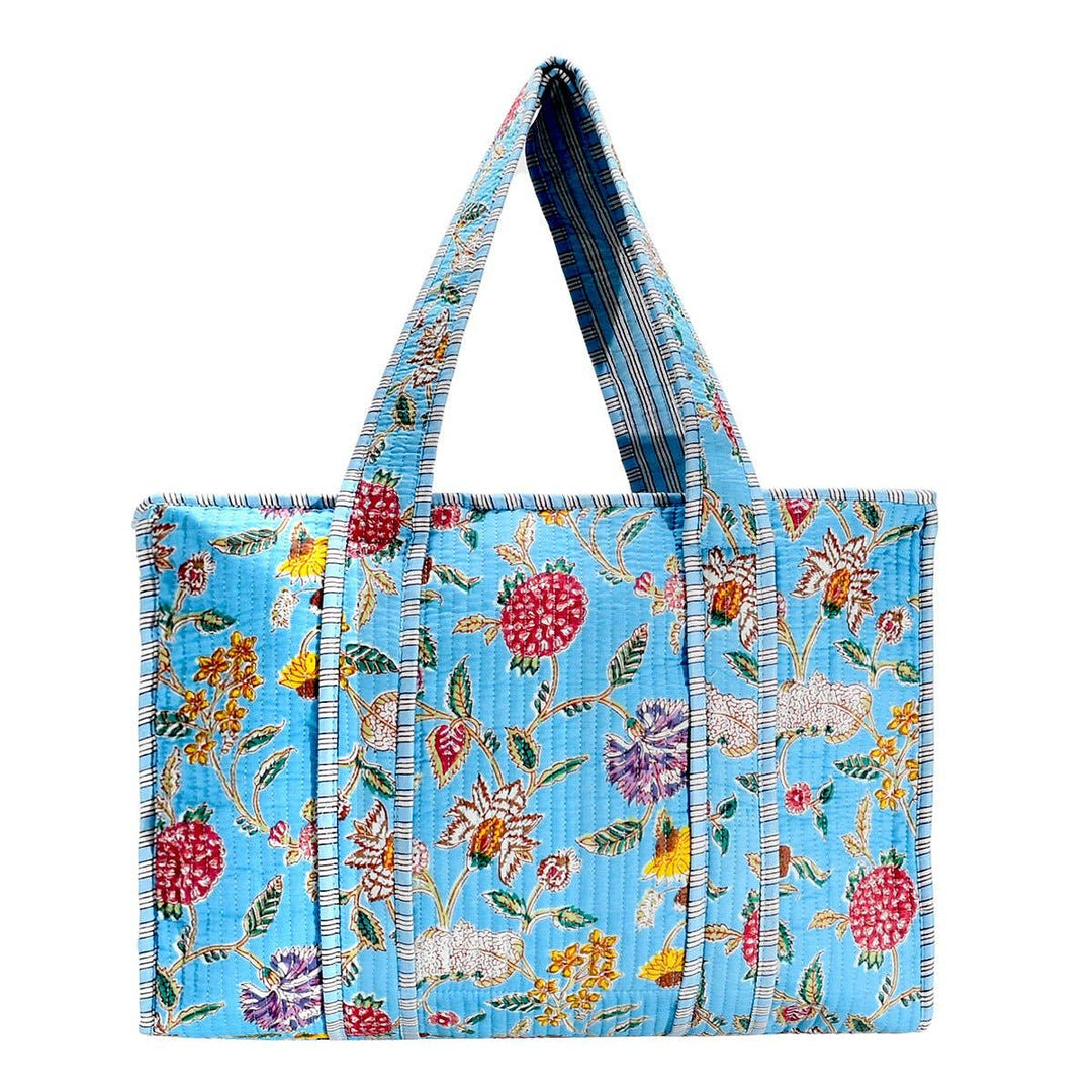 Cotton Block Print Tote Bag- Large
