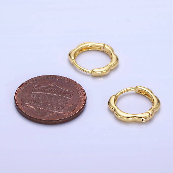 14K Gold Filled 13mm Rounded Huggie Earrings: Gold