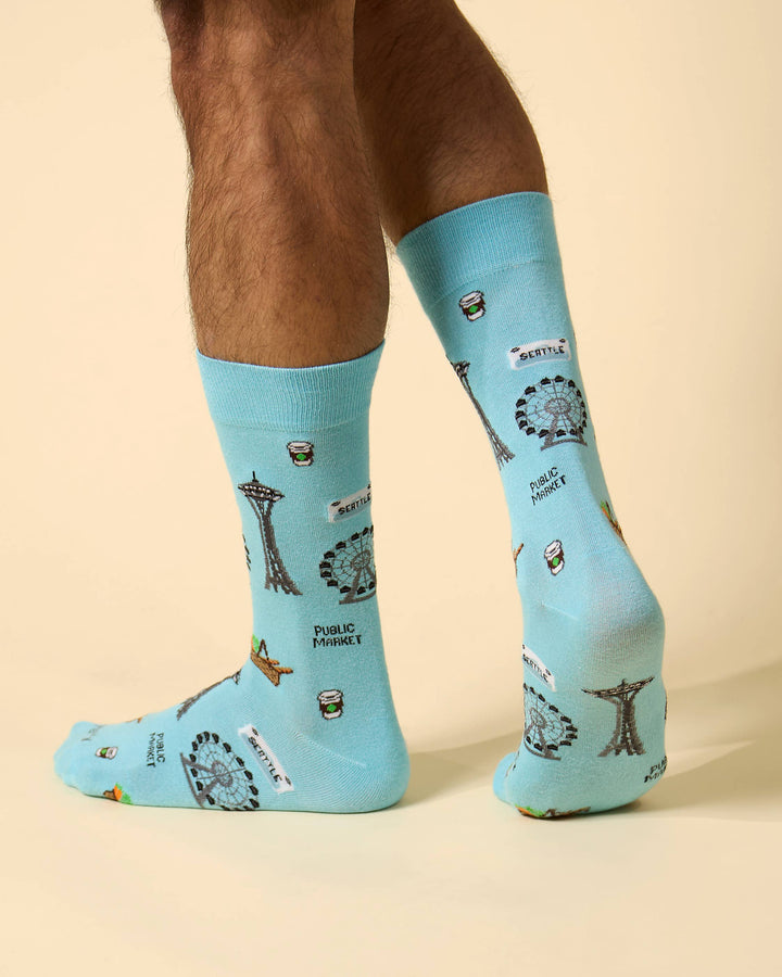 Infinity Classics International Inc. - Seattle Mens Bamboo Crew: Blue Topaz / 10-13