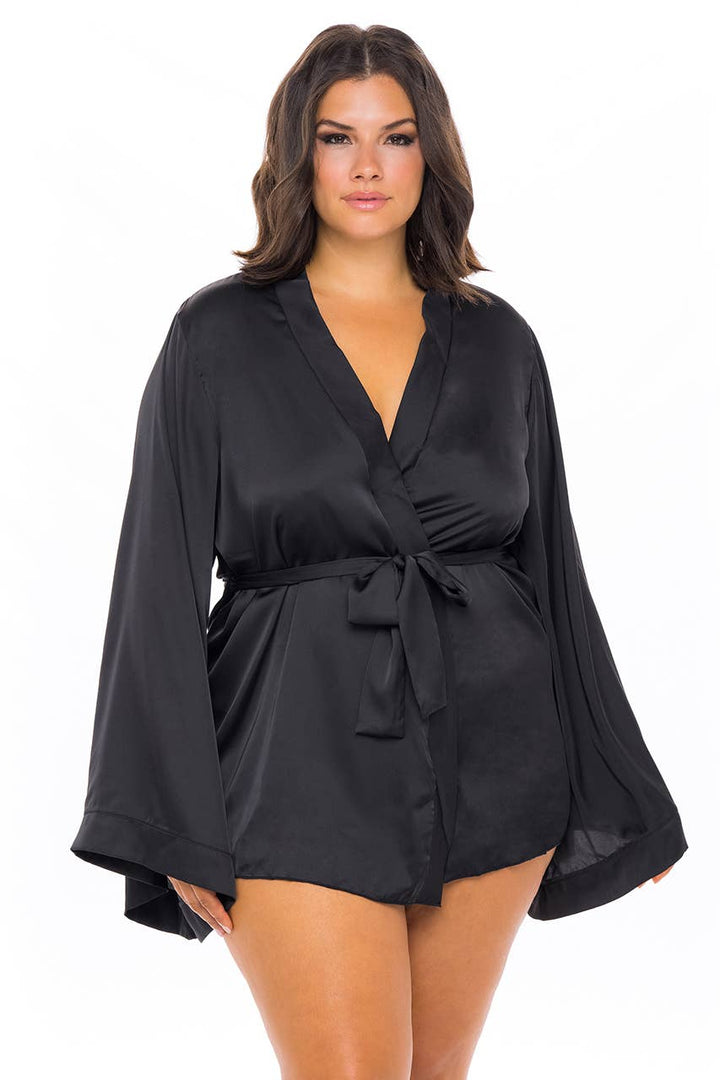 Plus Size Mirielle Robe in Rhubarb