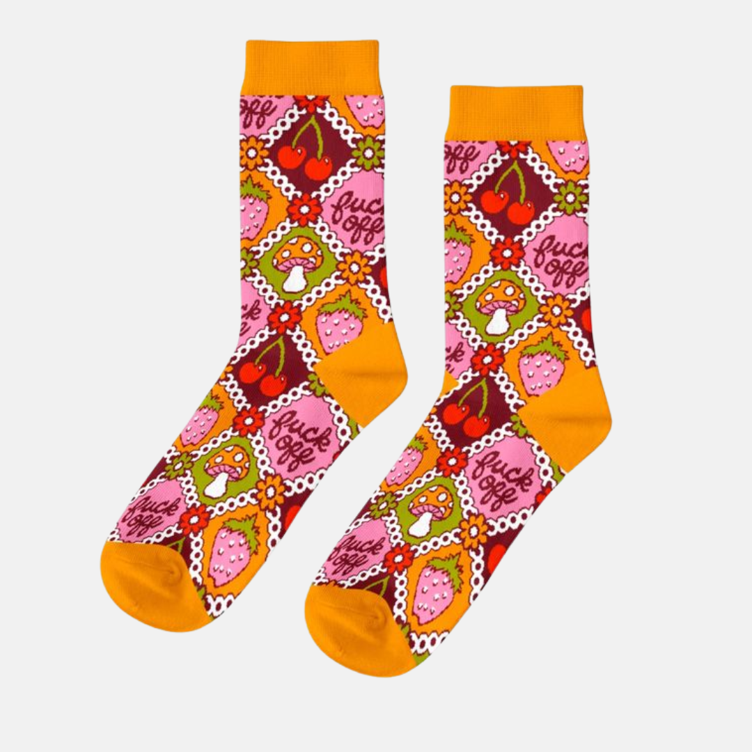 Yellow Owl Workshop - F*ck Off Retro - Small Crew Retro Socks