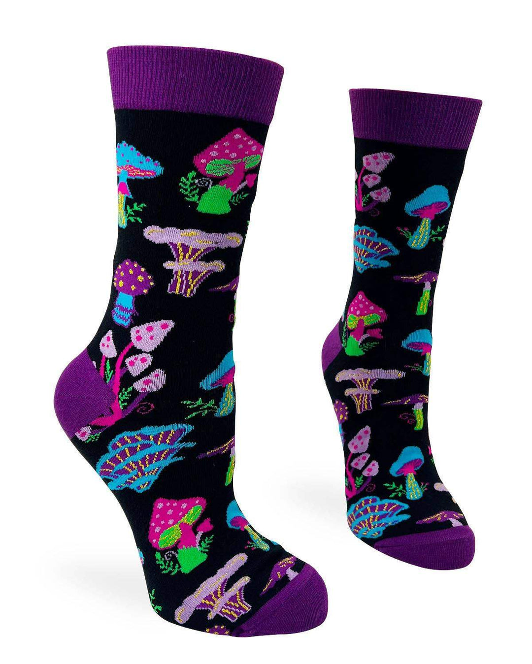 Fabdaz - Trippy Mushrooms Women's Novelty Crew Socks