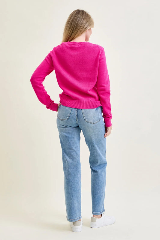 Plus Judy Blue Mid Rise Tummy Control Vintage Wash Straight Petite