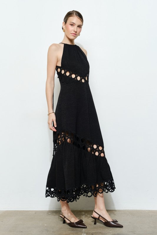 Womens Black Crochet Dress