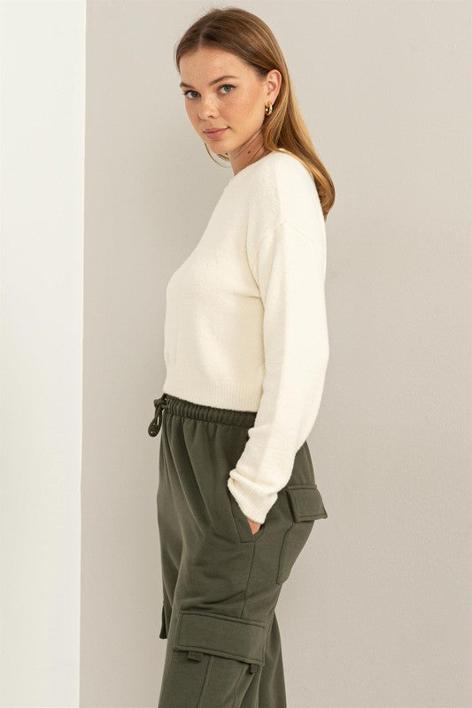 HYFVE Women's Softest Cropped Sweater in Cream