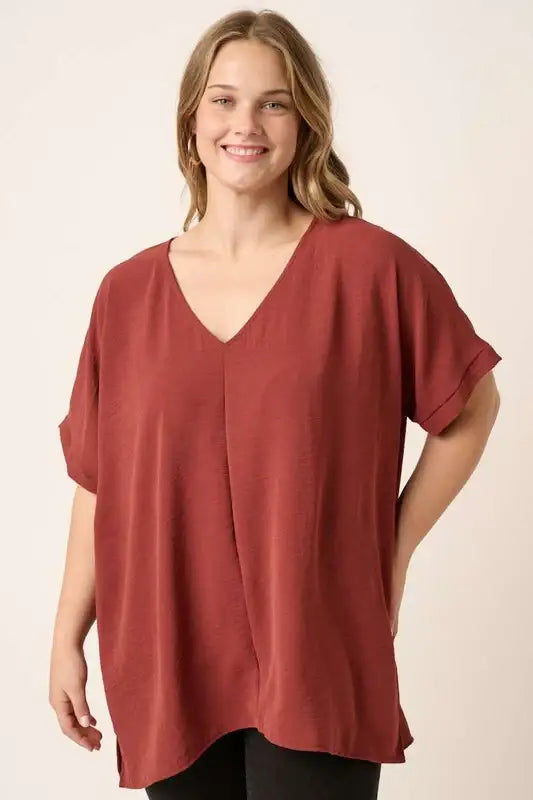 Plus Size Airflow Dolman Sleeve Woven Top in multiple colors