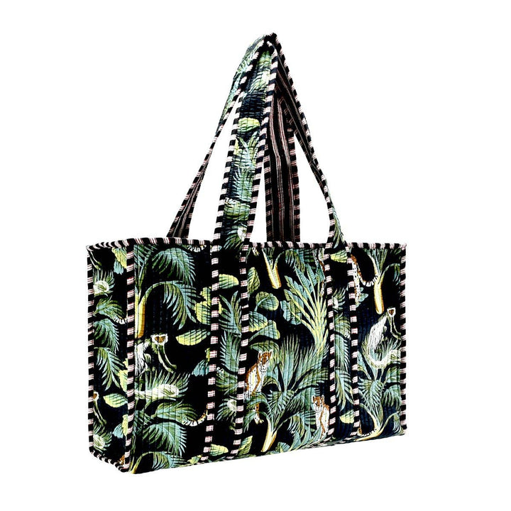 Cotton Block Print Tote Bag- Small