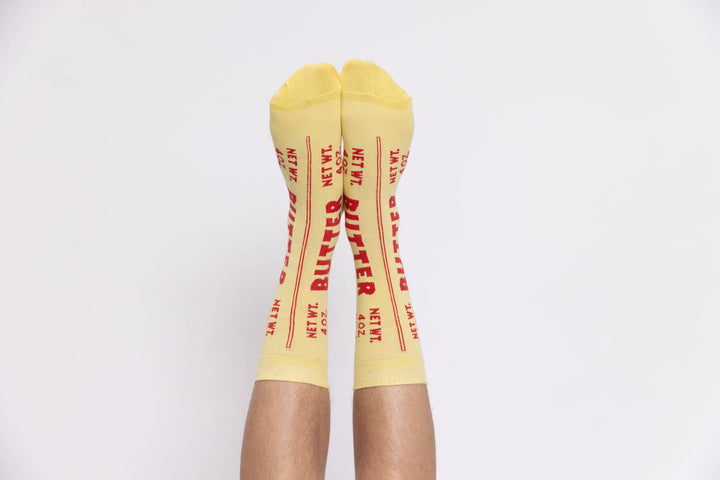 Yellow Owl Workshop - Butter Socks - Butter Foodie Gift Large Crew Socks
