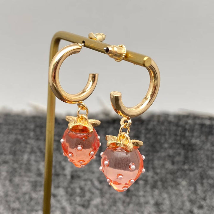Mio Queena - Strawberry Dangle Earrings: Red
