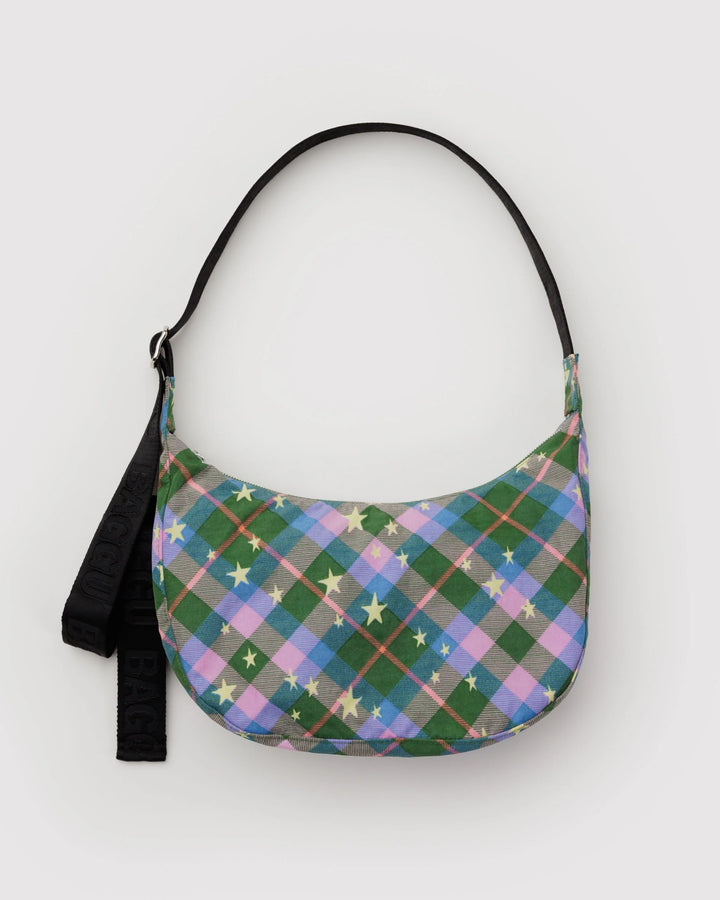 Baggu- Medium Crescent Bag in Star Plaid