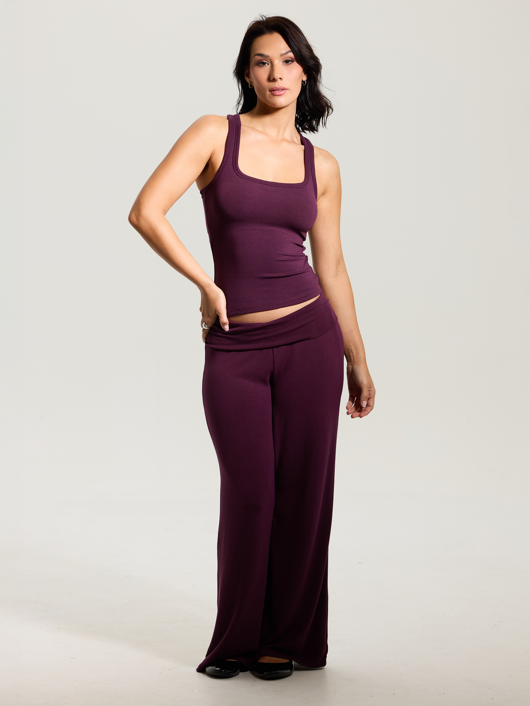 Klassy - Scoop Neck Tank Full Length: Brown / 2XL