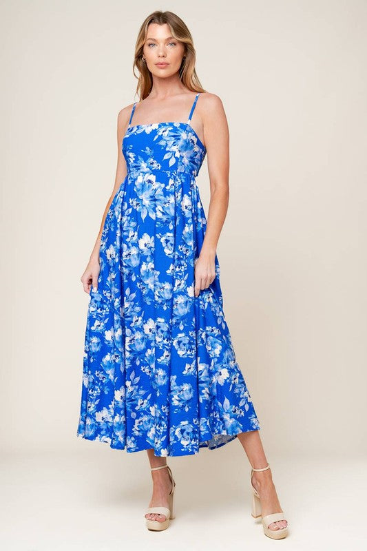 flying tomato dress Flying Tomato Womens open back floral midi dress S