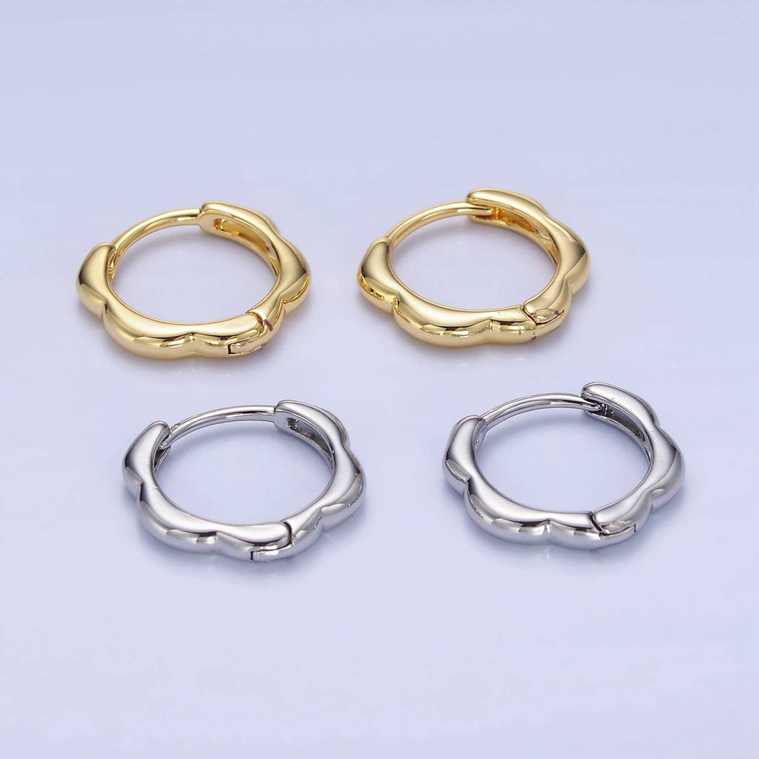 14K Gold Filled 13mm Rounded Huggie Earrings: Gold