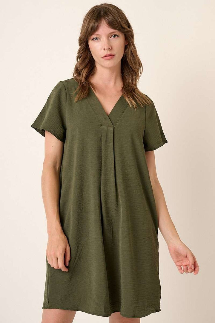 Womens Mittoshop Envelope V-Neck Dress Olive