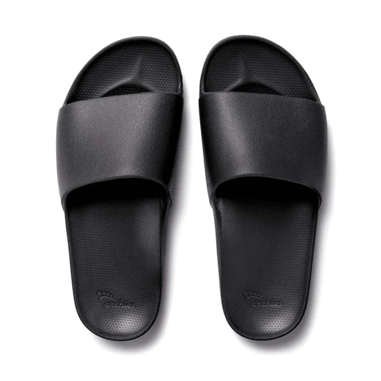 Archies Footwear - Arch Support Slides BLACK