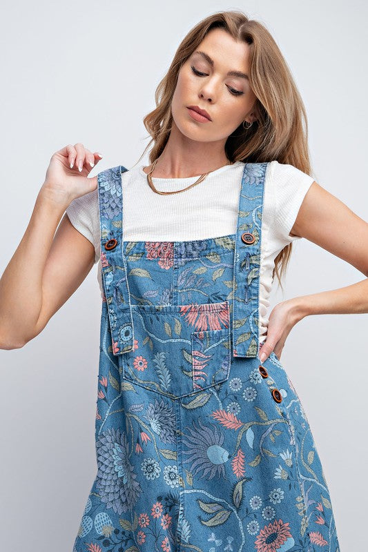 Easel Overalls loose wide leg - Floral Print