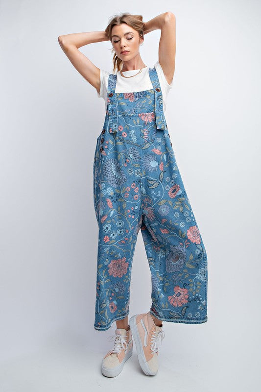 Easel Overalls loose wide leg - Floral Print