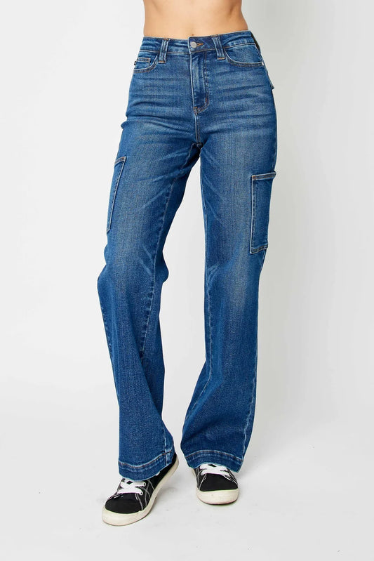 Plus Size Judy Blue Cargo Wide Legs High Waist