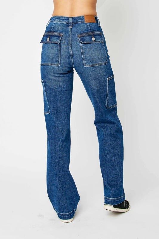 Plus Size Judy Blue Cargo Wide Legs High Waist