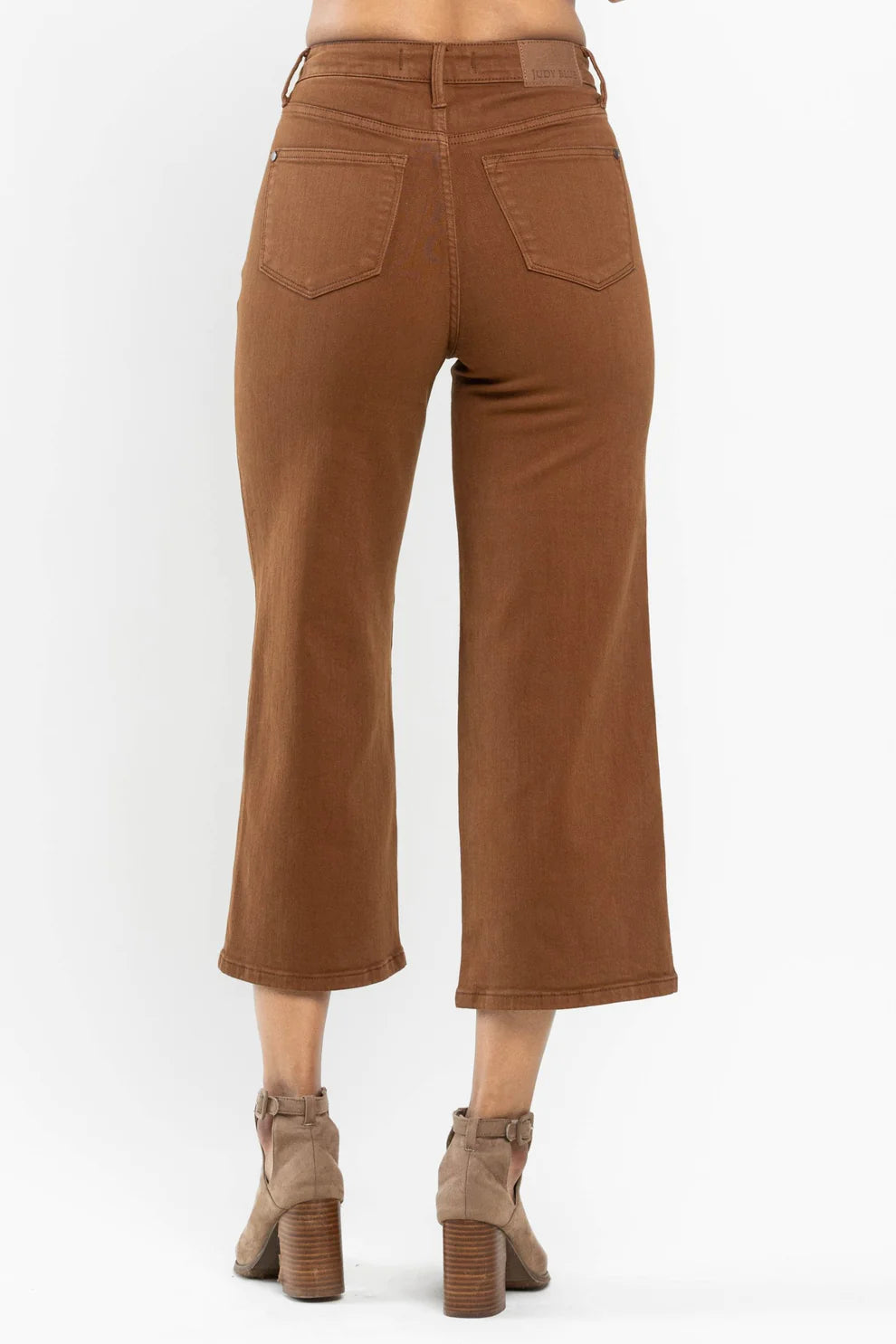 Judy Blue High Waist Tummy Control Camel Wide Crop