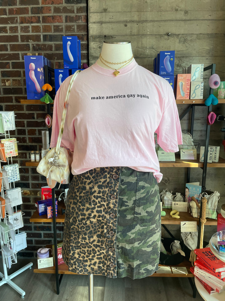 Womens and Plus Size Graphic Tshirt- Make America Gay Again