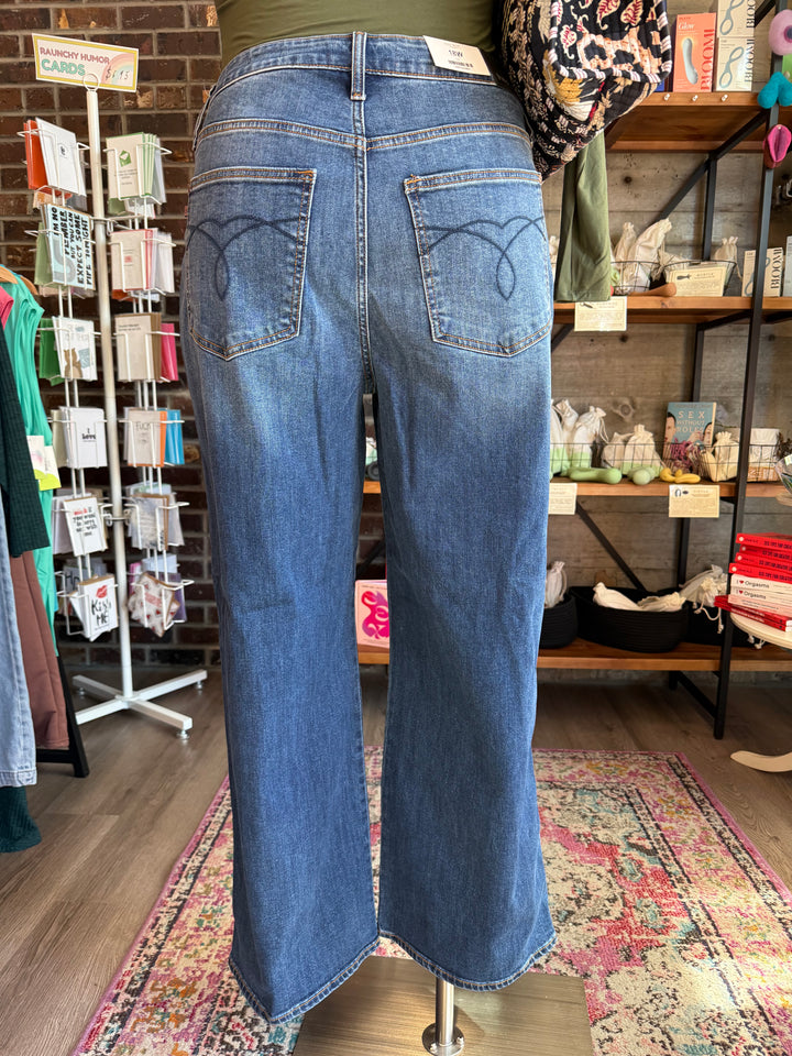 Plus Judy Blue High Waist Wilhelmina Baggy Dark Blue