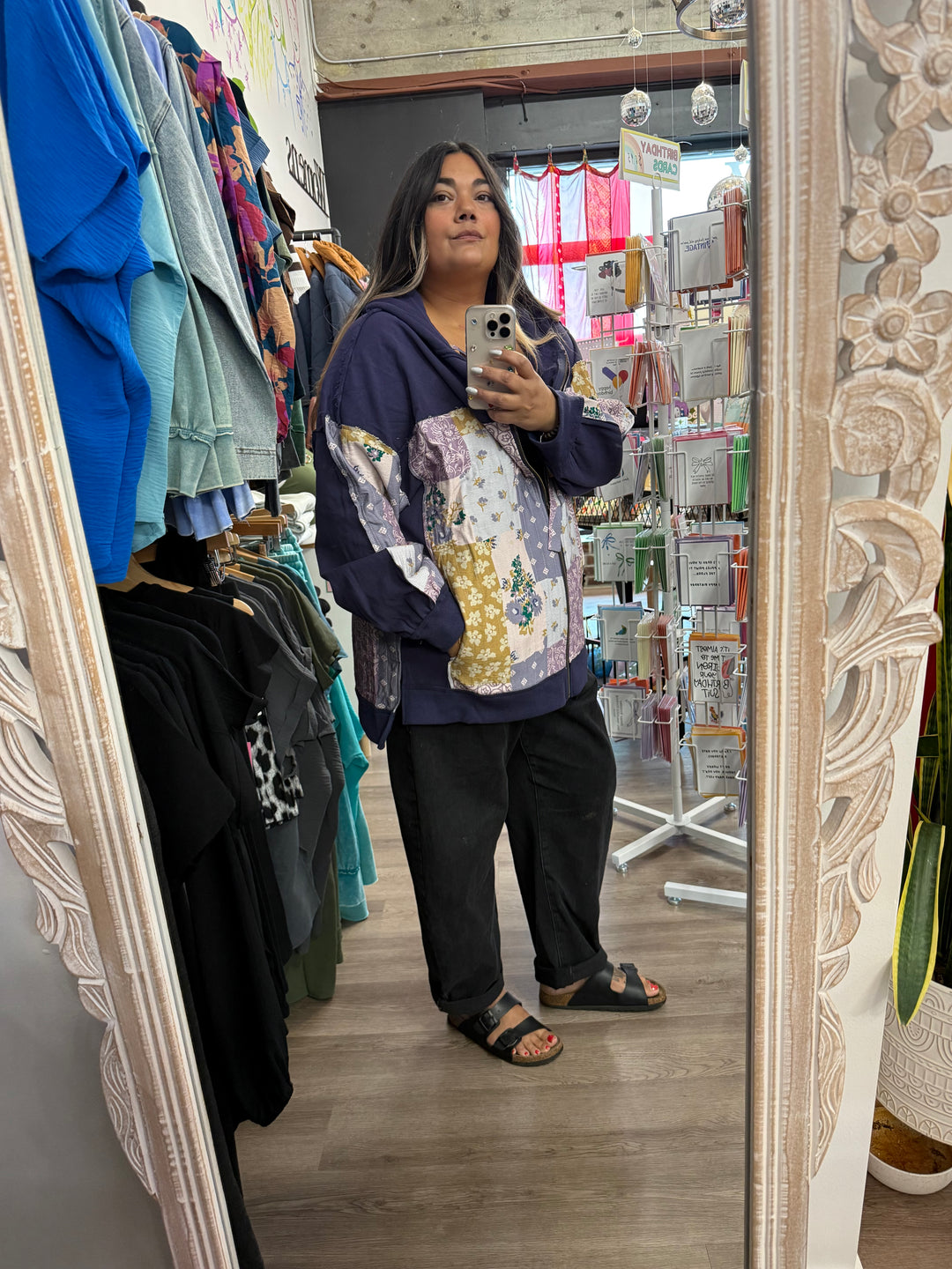 Plus Patchwork Zipper Hoodie