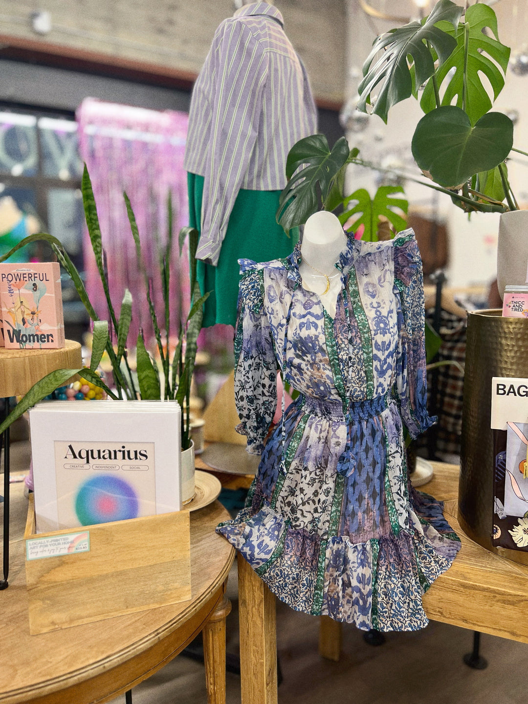 Womens Umgee Ruffle Neckline Tie Top Dress