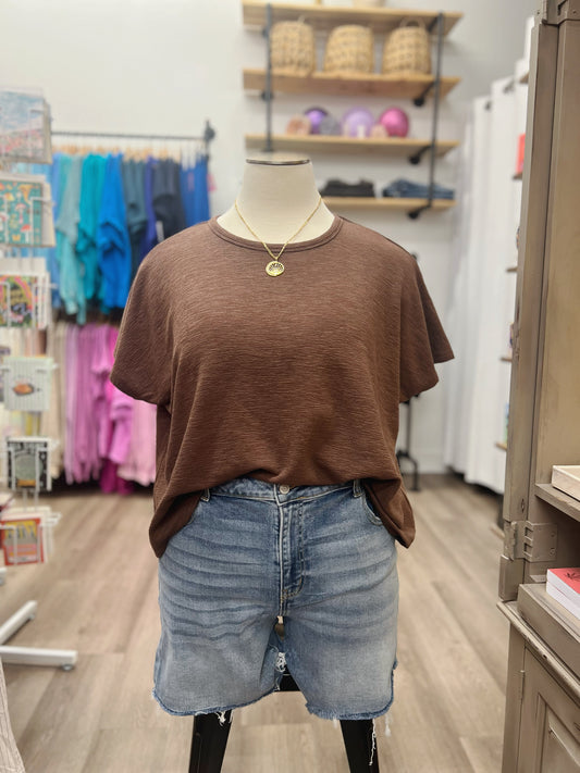 Plus Size Cotton Slub Oversized Tee